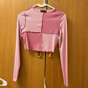 Shein two toned pink long sleeve shirt